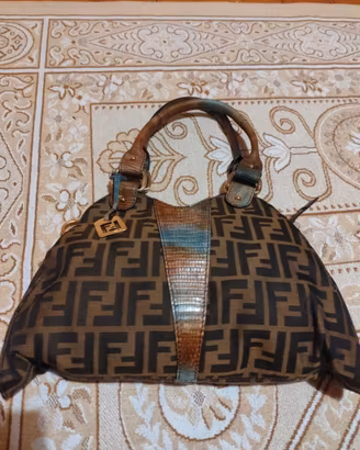 Borsa fendi zucca tela e pelle