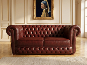 Chesterfield 2 posti max LETTO in pelle vintage