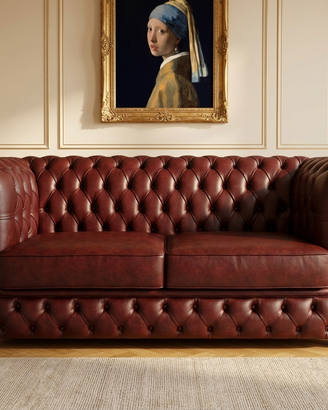 Chesterfield 2 posti max LETTO in pelle vintage