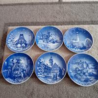 set di 6 piatti decorativi da parete 