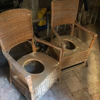 Coppia sedie da giardino fine 800 in paglia