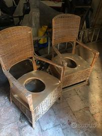 Coppia sedie da giardino fine 800 in paglia