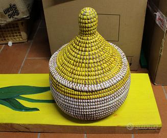 Cesto vimini multicolore