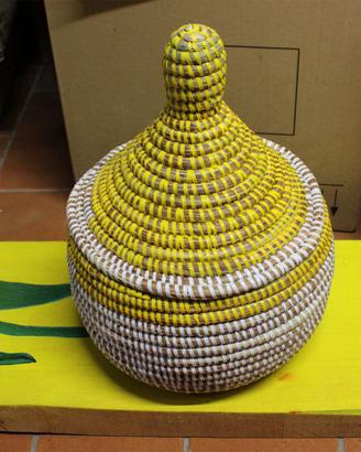 Cesto vimini multicolore