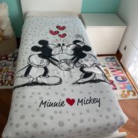 Letto Singolo con comodino in Legno Bianco