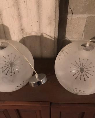 coppia di lampadari satinati
