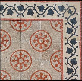 Mattonelle graniglia d'epoca, cementine decorate