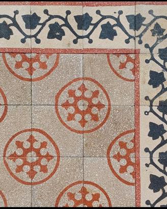 Mattonelle graniglia d'epoca, cementine decorate