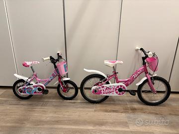 2 Bici bimba 12+16 pollici dai 2 ai 6 anni