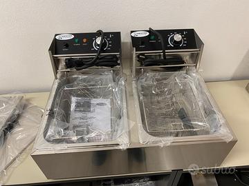 Friggitrice elettrica 6+6 lt doppia vasca inox