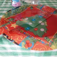 Piatto grande natalizio in vetro