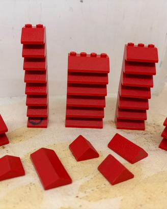 Lego - tegole rosse di varie dimensioni