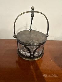 Formaggera in cristallo e argento