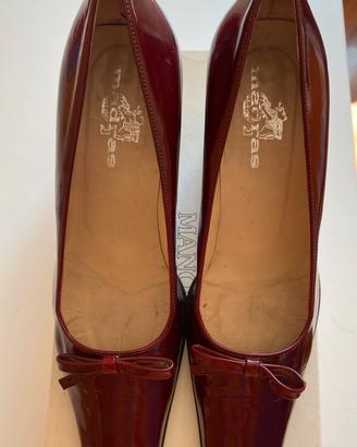 Scarpe donna 37 vernice rosso scuro Madras