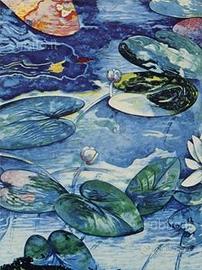 Ninfee gianni dova fotolitografia vintage