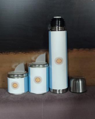 Set da mate argentino Termo 1L in acciaio