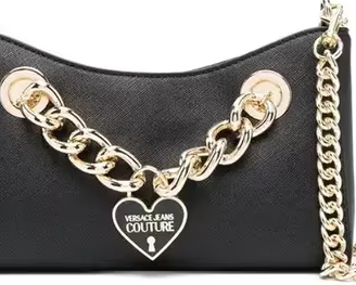 Borsa Heart Enamelled-logo Chain Shoulder Bag