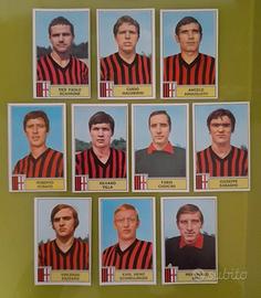 10 FIGURINE 1971 1972 MILAN CALCIATORI PANINI NEW