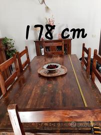 tavolo in teak con 6sedie