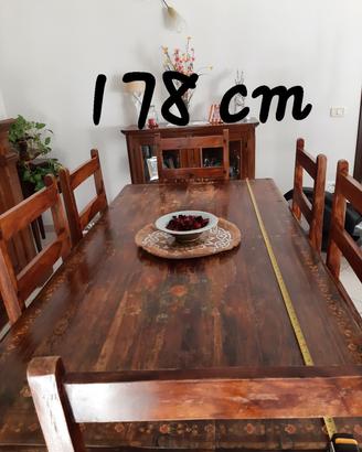 tavolo in teak con 6sedie