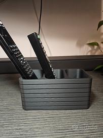 Porta Telecomandi 3 Scomparti Nero opaco