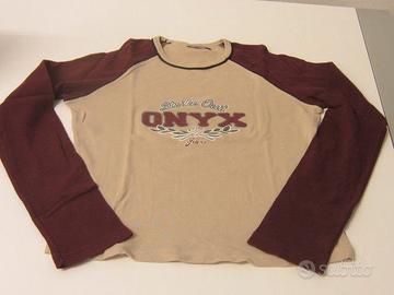 ONYX VINTAGE MAGLIETTA CORTA BEIGE/MARRONE MANICHE