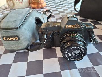 Macchina Fotografica CANON T70 + FLASH + OBIETTIVI