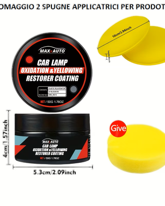 Kit Lucidante Fari Auto Moto + 3 Spugne NUOVO