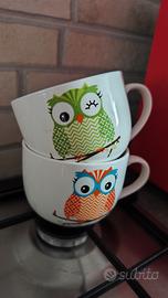 due tazze MUG gufi