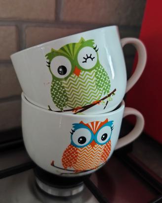 due tazze MUG gufi