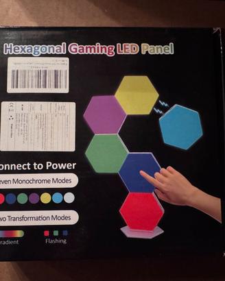 Luci led esagonali magnetiche 6 pezzi