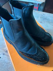 Chelsea boots pelle neri Valleverde