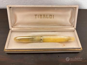 stilografica Tbaldi trasparente pennino oro 14 kt