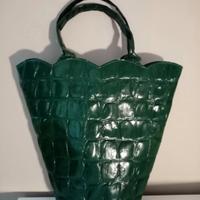 borsa in pelle verde