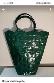 borsa in pelle verde