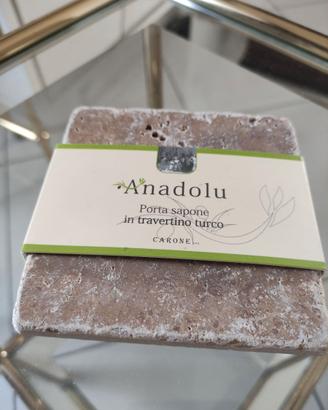Porta sapone " ANADOLU " in travertino turco