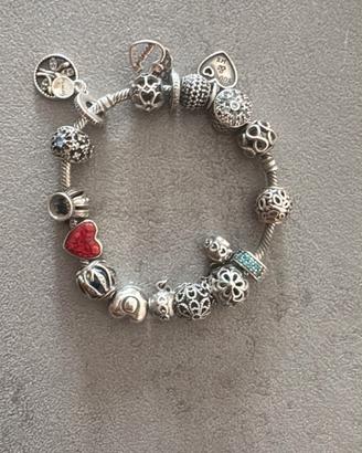 Bracciale pandora s925 con 15 charms
