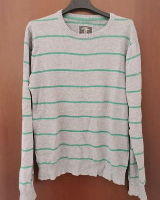 Maglione grigio con righe verdi L.O.G.G. by H&M