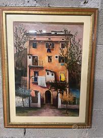 Acquerello palazzina periferia Fiuggi