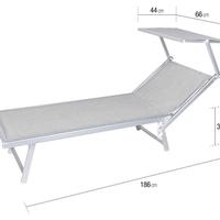 Lettino da Mare con Parasole 186x61x38
