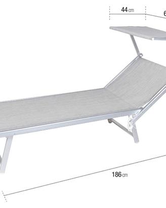 Lettino da Mare con Parasole 186x61x38