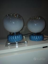 coppia di lampade in vetro di murano