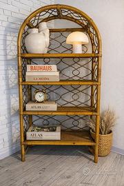 Libreria ad arco in bamboo anni ’70