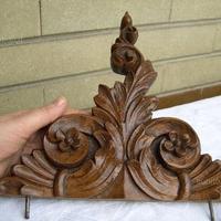 Cimasa antica scolpita noce, fregio scultura noce