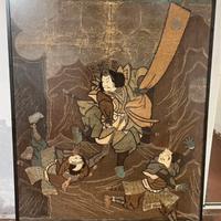 Antico ricamo giapponese samurai