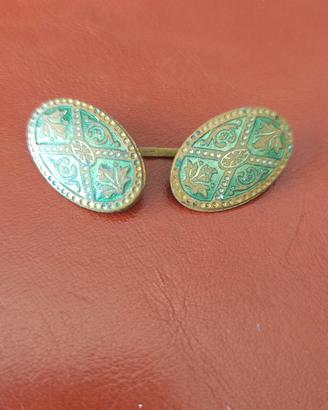 Gemello singolo antico Stile Liberty smalto vtg