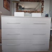 Cassettiera effetto quercia chiara 116x46x87