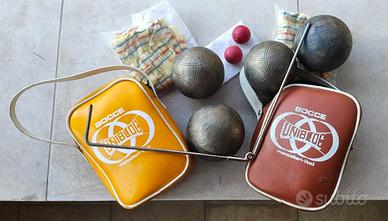 SET 4 BOCCE UNIBLOC IN BRONZO GIALLO VINTAGE