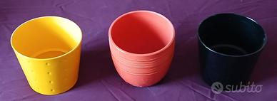 Set 3 vasi IKEA colorati per piante