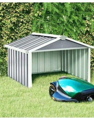 Garage box in lamiera per robot taglia erba